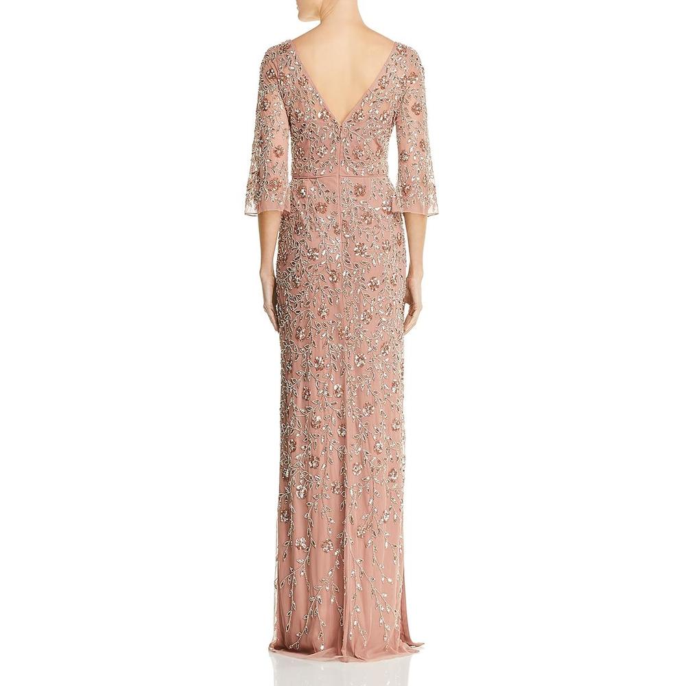 Aidan Mattox Womens Pink Embellished Sequin Formal Evening Dress Gown Defect - Picture 2 of 3